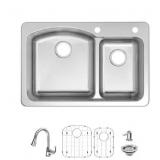 $350 Bratten 33 in. Drop-In 60/40 Double Bowl 18 G