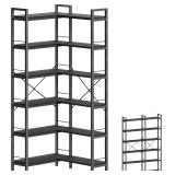 $150 Huuger 6 Tier Bookshelf, L Shaped Corner Book