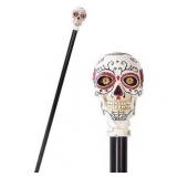 $50 Day Of The Dead Skull Walking Cane Made of Pol