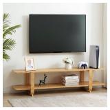 $110 HollyHOME Bamboo TV Stand with Storage for TV