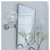 $140 Farmhouse Pivot Rectangle Bathroom Mirror Chr