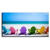 $38 Beach Canvas Wall Art for Living Room, PIY Blu