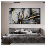 $118 Large Framed Wall Art Decor - Abstract Black