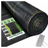 $76 5ft x300ft Black Weed Barrier 3.5oz Landscape