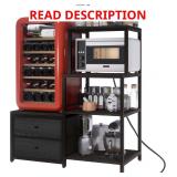 $130 Mini Fridge Stand with Storage, Microwave and