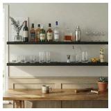 $149 IEO Solid Wood Floating Shelves, Black, 60in