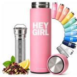 $15 Hey Girl Tea Infuser Bottle 450ml - Insulated
