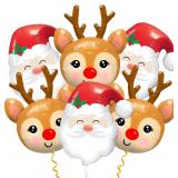 $7 6pcs Santa Claus Reindeer Elk Foil Balloons for