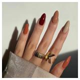 $7 Fall Press on Nails Medium Almond Fake Nails Au