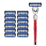 $10 Premium Razor Handle with Crystal Gems, Chrome