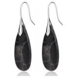 $8 2pcs Natural Stone Earrings, Fishhoop Dangle Dr
