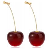 Cherry Earrings for Women, Cute 3d Red Cherry Jewe