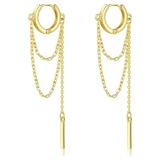 $6 14K Gold Plated Chain Hoop Earrings Dangle Long