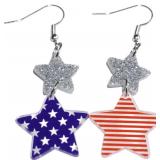 Patriotic Earrings USA Star Earrings for Women Adu