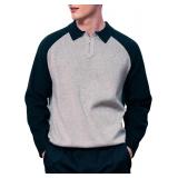 $30 L-Men's Polo Sweater Fashion Collar Casual Swe