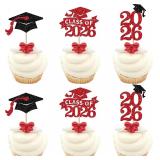 $6 24 Pack Graduation 2026 Cupcake Toppers Glitter