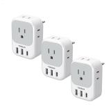 $30 TESSAN European Travel Plug Adapter 3 Pack, US