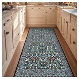 $30 Runner Rug 2x6, Washable Vintage Floral Rug fo