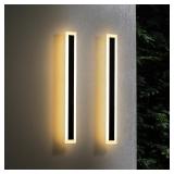 $100 mirrea 24' Outdoor Porch Wall Lights Matte Bl