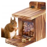 $22 MIXXIDEA Wooden Squirrel Feeder Box, Sturdy Sq