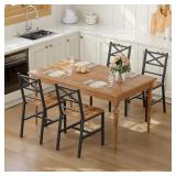 $139 MAHANCRIS Dining Chair Set of 4, Rustic Woode