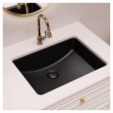 $96 Black Undermount Bathroom Sink, 18 x 14 Inch R