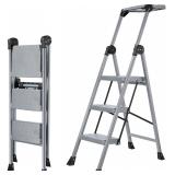 $57 XinSunho 3 Step Ladder, Steel Stool with Folda
