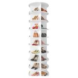 $200 SpaceAid 9 Tier Rotating Shoe Rack Tower, Spi