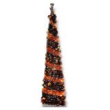 $30 6 ft Pre-lit Pop-Up Halloween Tinsel Tree, wit