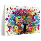 $19 ALMLZL Tree of Life Wall Art Framed Canvas Pai