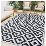$80 Smiry Waterproof Outdoor Rug 8x10 ft, Reversib