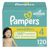 $53 Pampers Swaddlers Active Baby Diaper, Size 4,
