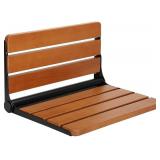 $80 16' Folding Shower Seat, Wall Mounted Teak Sho