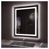 $220 Amorho LED Bathroom Mirror 36'X30', Front Lig
