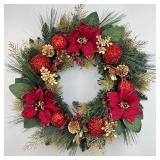 $60 24 Inch Christmas Wreath for Front Door with P