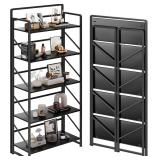 $150 JSB No Assembly Folding Bookshelf, 5 Tier Ind