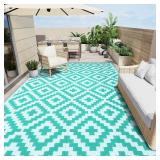$126 OLANLY Outdoor Rug 9x18 ft Waterproof Reversi