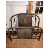 Full Size Metal Bed Frame w/ Floral Panels