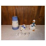 Ceramic Butter Churn & Matching Animals