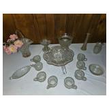 Pressed Crystal Punch Bowl Set