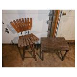 MCM Swivel Bar Stool & Wood Side Table