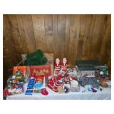 4.5 Ft Tree & Vtg. Christmas Decor