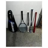 Gamma Tennis Racket And Kid's Baseball Bats