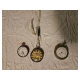Three Pocket Watches w/ Ribbon Fob