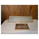 Gold-Tone Mirror And Last Supper Print