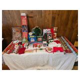32'' Tree & Vtg. Christmas Decorations