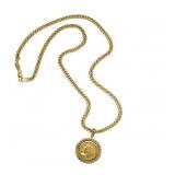 1910 $5 Gold Indian Head Coin Necklace 18k
