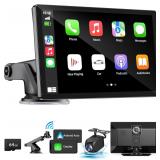 $92 Wireless Apple Carplay Screen for Car 4K...