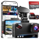 $110 4K+4K Dash Cam Front and Rear, Free 128GB...
