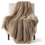 $34 Bedsure GentleSoft Fluffy Light Chocolate...